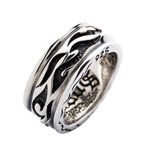 Bague tribale en argent sterling