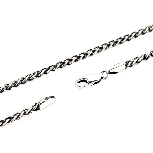 Buy Silver Stainless Steel Polished 1mm Square Wheat Chain Online - Inox  Jewelry India