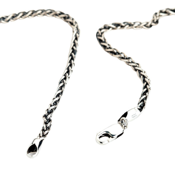 3.5mm Sterling Silver Wheat Chain Men's Necklace