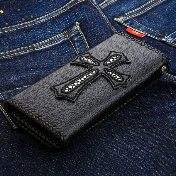 Black Stingray Gothic Cross Biker Wallet