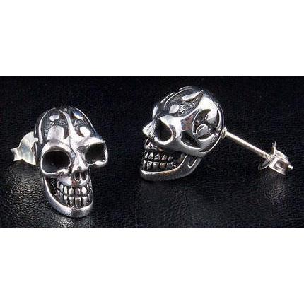 Sterling Silver Tattoo Skull Earrings