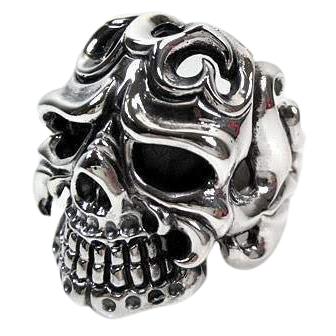 Sterling Silver Tribal Tattoo Skull Ring