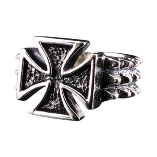 Sterling Silver Thorn Cross Ring