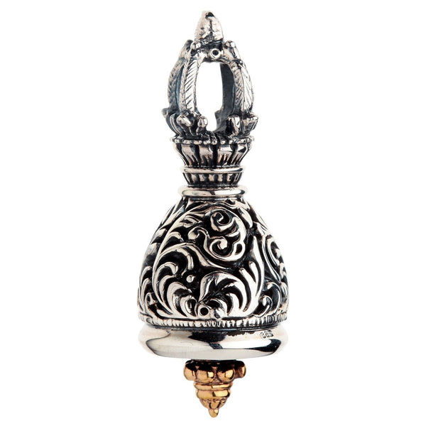 Tibetisch-buddhistischer Glockenanhänger aus Sterlingsilber