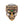 Green-Eye Tibetan Skull Sterling Silver Ring, ornate skull front
