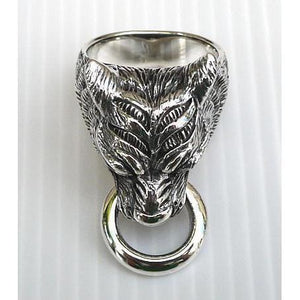 Серебряное кольцо с головой тигра