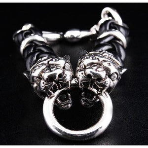 Bracciale a catena in pelle di tigre