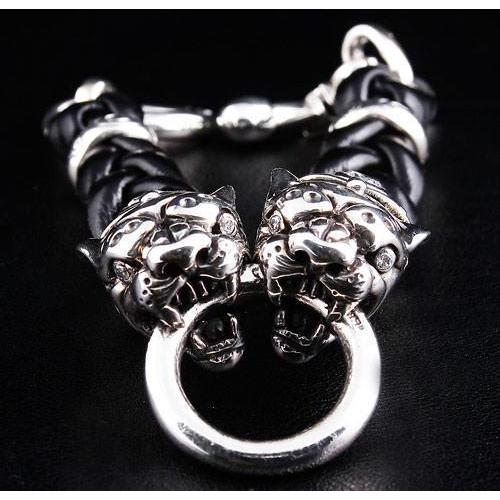 Bracelet chaîne en cuir Tigre