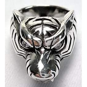 Sterling Silver Mens Tiger Rings