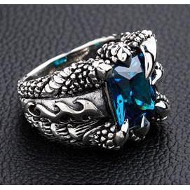 925 Sterling Silver Topaz Flame Claw Ring