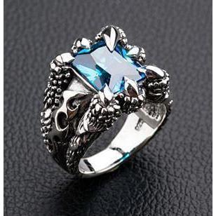 925 Sterling Silver Topaz Flame Claw Ring