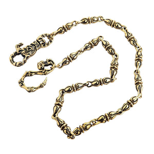 Gothic Tribal Skull Gothic Geldbörsenkette aus Messing
