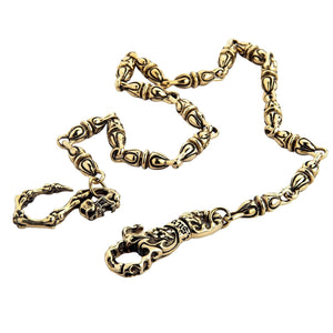 Gothic Tribal Skull Gothic Geldbörsenkette aus Messing