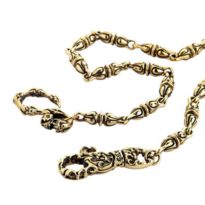 Gothic Tribal Skull Gothic Geldbörsenkette aus Messing