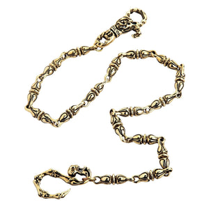 Gothic Tribal Skull Gothic Geldbörsenkette aus Messing