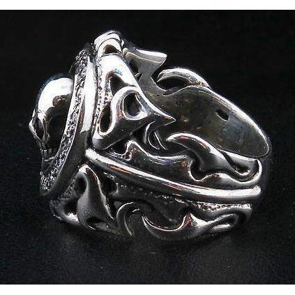 Tribal Garnet Skull Gothic Ring