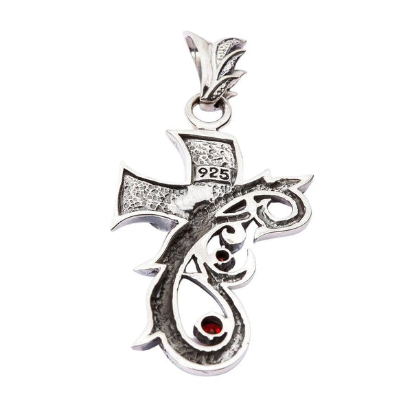 Sterling Silver Tribal Gothic Cross Pendant