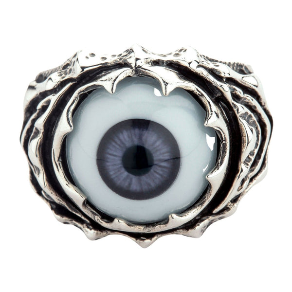 Sterling Silver Tribal Purple Evil Eyeball Ring