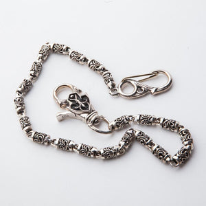 Tribal Roller Sterling Silver Wallet Chain