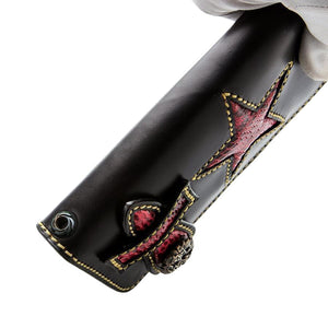 Tribal Star Red Snake Skin Biker Wallet