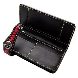 Tribal Star Red Snake Skin Biker Wallet