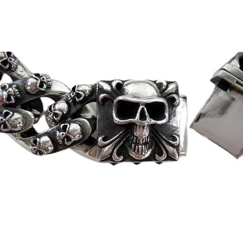 Tribal Sterling Silver Skull Bracelet