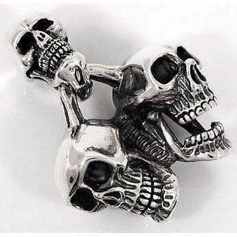 Sterling Silver Triple Skull hänge