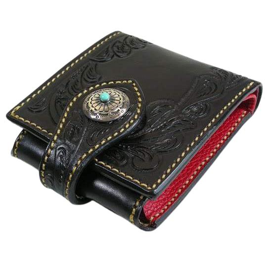 Genuine Leather Turquoise Indian Biker Wallet