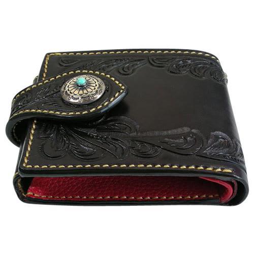 Genuine Leather Turquoise Indian Biker Wallet