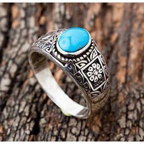 Ethnic Turquoise Sterling Silver Rings