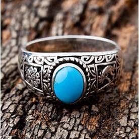 Ethnic Turquoise Sterling Silver Rings