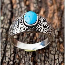 Ethnic Turquoise Sterling Silver Rings