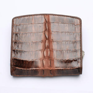 Portefeuilles pour femmes en peau de crocodile marron bicolore