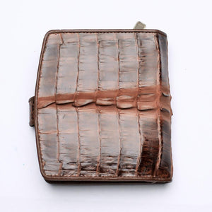 Portefeuilles pour femmes en peau de crocodile marron bicolore
