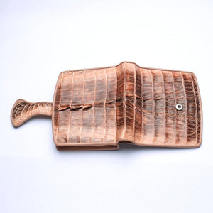 Portefeuilles Femme Twotone Old Rose Crocodile Skin