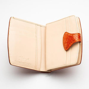 Portefeuilles pour femmes en peau de crocodile orange bicolore