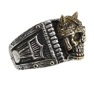 Viking Skull Thors Hammer Ring