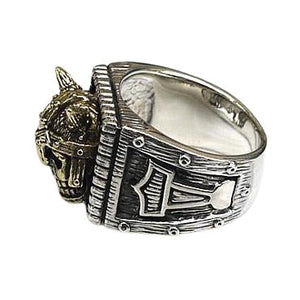 Viking Skull Thors Hammer Ring