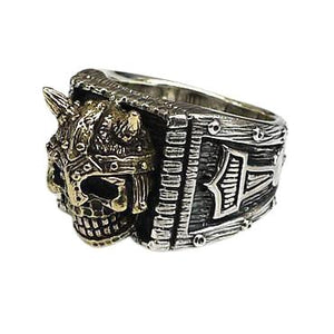 Viking Skull Thors Hammer Ring