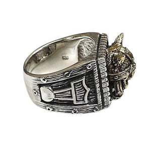 Viking Skull Thors Hammer Ring