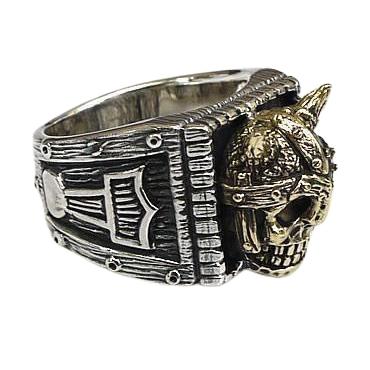 Viking Skull Thors Hammer Ring