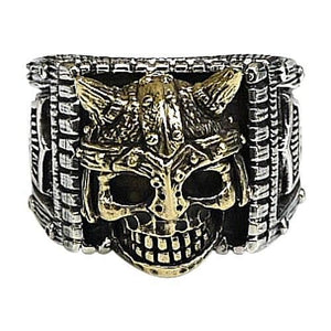 Viking Skull Thors Hammer Ring