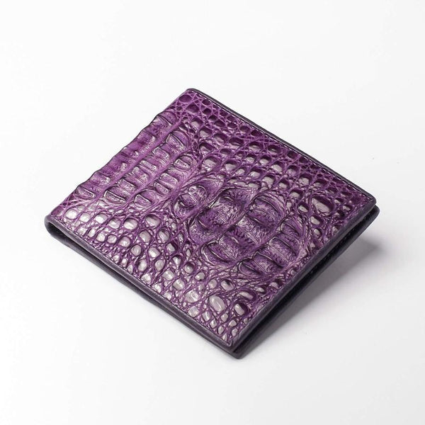 Violet Genuine Crocodile Alligator Hornback Leather Wallet