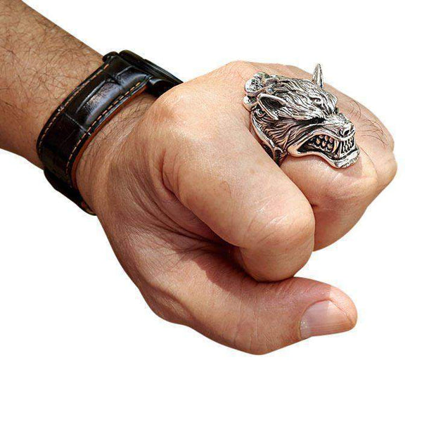 Sterling Silver Werewolf Ring