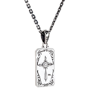 Ciondolo con carta dei tarocchi della ruota della fortuna in argento sterling
