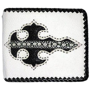 White Stingray Skin Mens Wallets