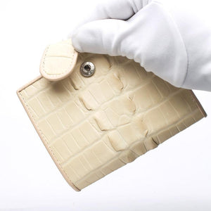 Portefeuilles Femme Peau De Queue De Crocodile Blanc Perle