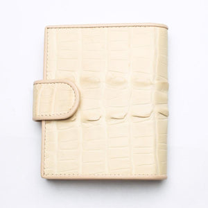 Portefeuilles Femme Peau De Queue De Crocodile Blanc Perle