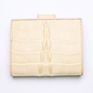 Portefeuilles Femme Peau De Queue De Crocodile Blanc Perle