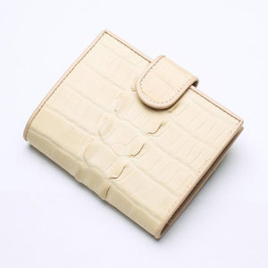 Portefeuilles Femme Peau De Queue De Crocodile Blanc Perle
